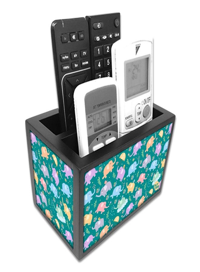 نتكيس حامل ومنظم خشبي أنيق لأجهزة التحكم عن بعد للتلفزيون/المكيف - منظم مكتب متعدد الأغراض - 6 × 4 × 4 بوصة - فيل صغير - Image 5